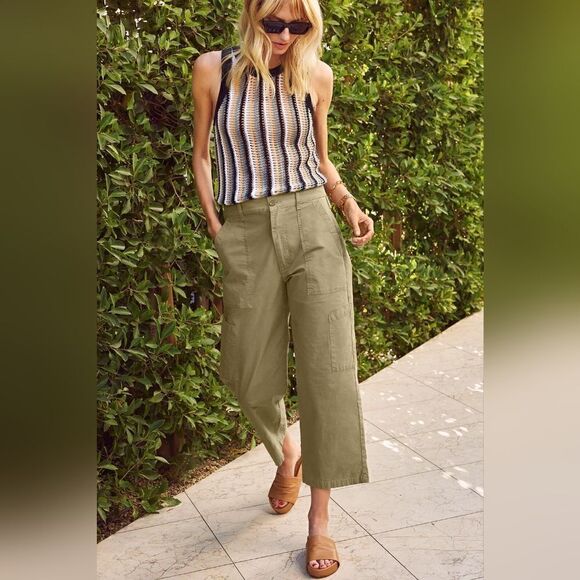 Agolde Daria High Rise Straight Leg Cropped Ultility Pants In Duffle Size 28 NWT - Picture 7 of 13